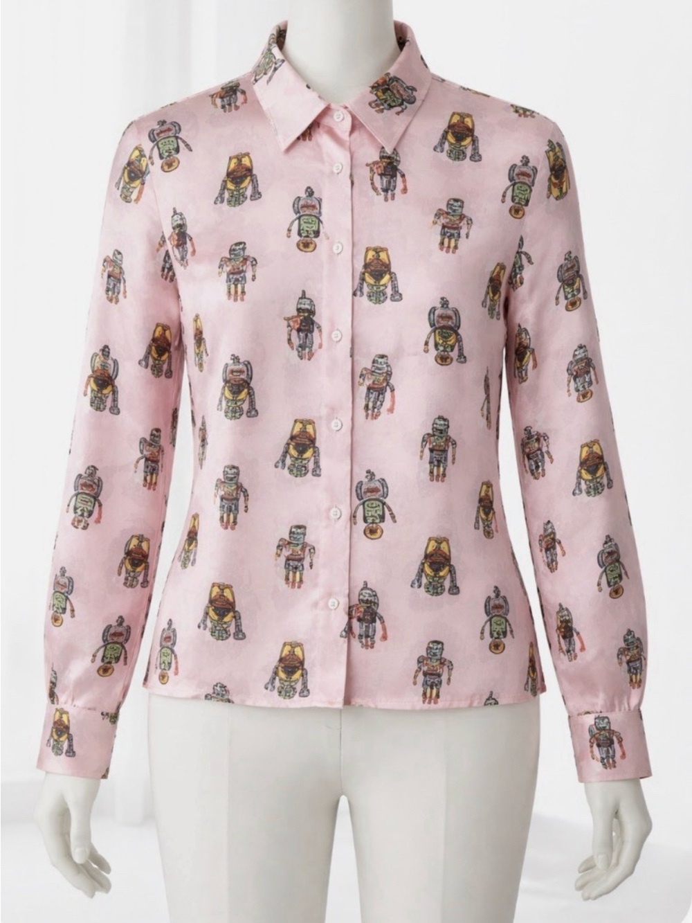Prada pink robot blouse
